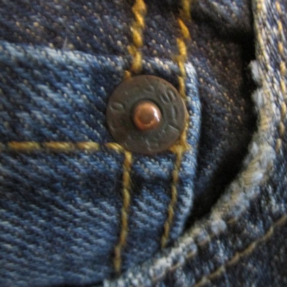 LEVI'S 569 BOY'S SIZE 10 R (28 X 25) JEANS DARK BLUE SLUB DENIM LOOSE GIRL'S RED - Picture 5 of 16